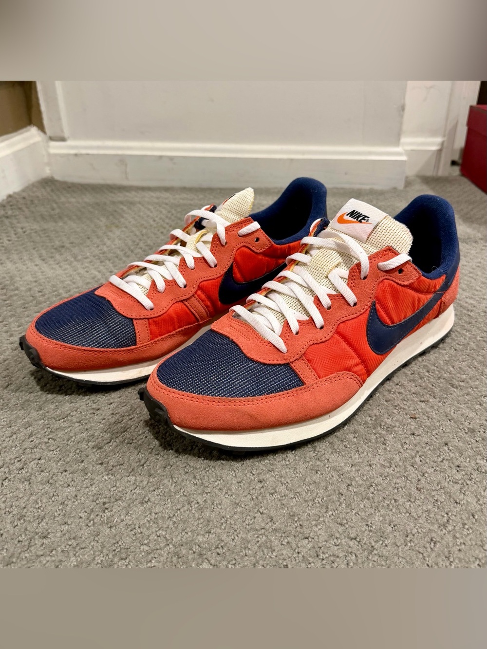 Nike Orange & Navy Retro Runner Sneakers with White Accents
